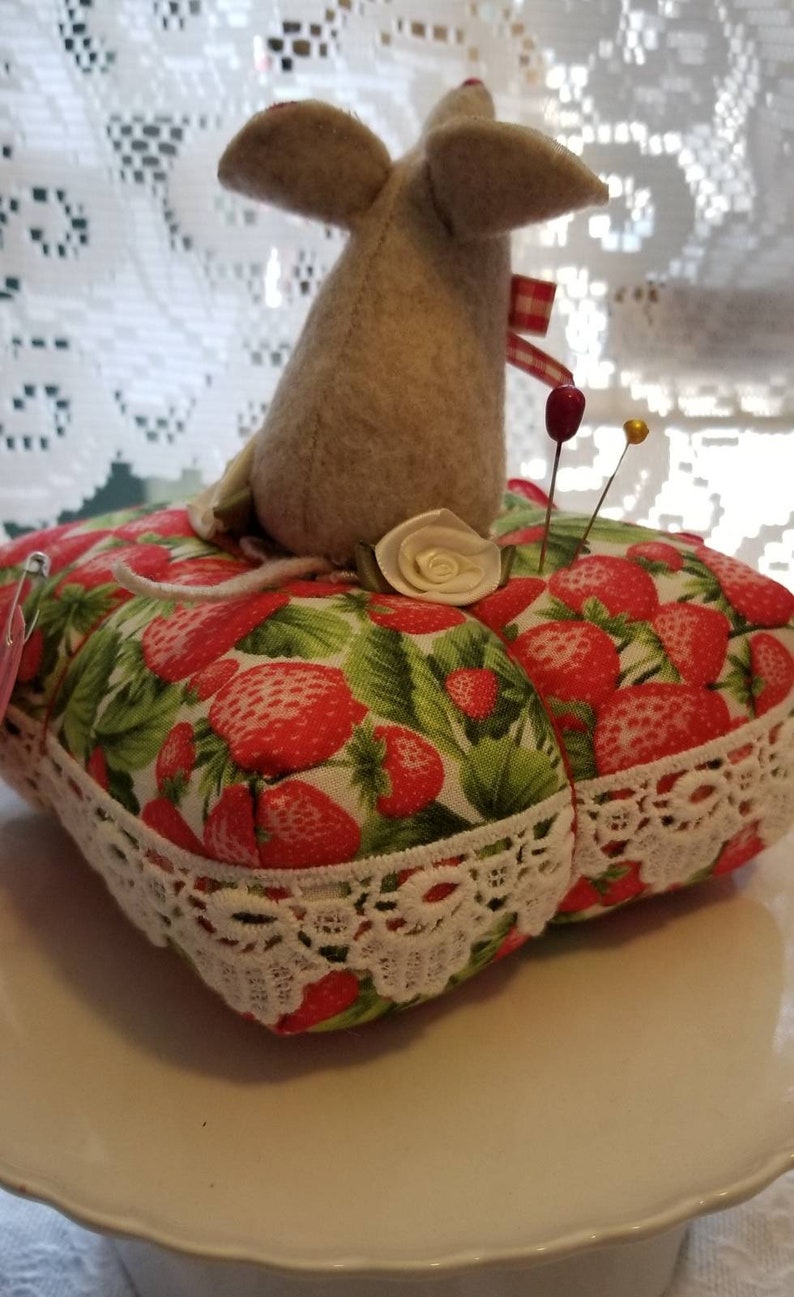 Made to Order Strawberry Field Mouse Pincushion image 5