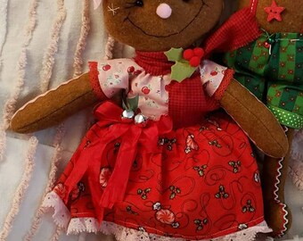 Christmas Made to Order Gingerbread Girl Felt Doll