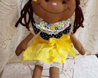 Made to Order Brown Skin Fabric Doll