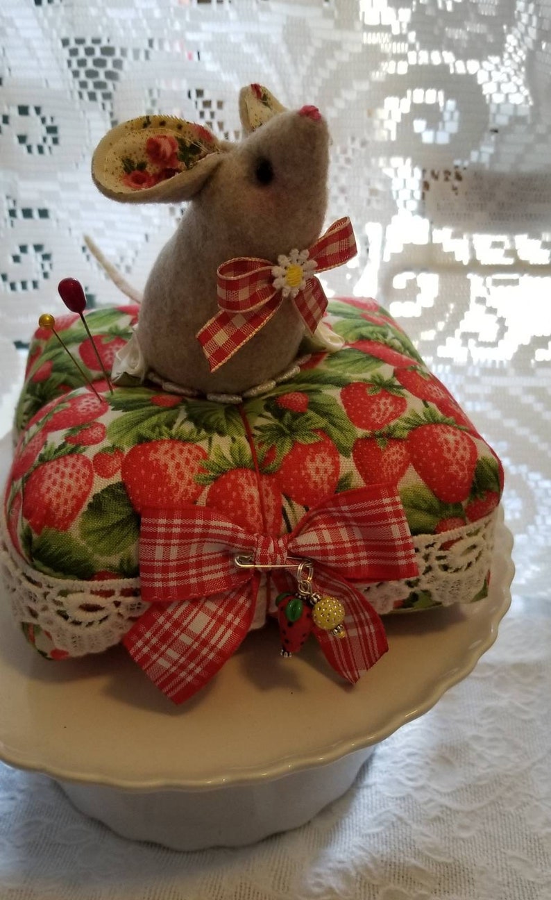 Made to Order Strawberry Field Mouse Pincushion image 2