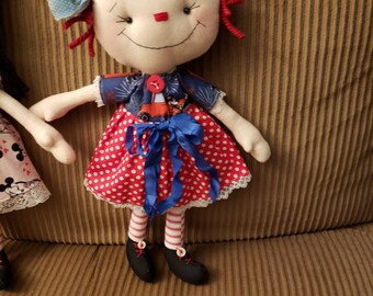 Made to Order Americana Patriotic Fabric Doll