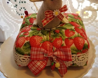 Made to Order Strawberry Field Mouse Pincushion