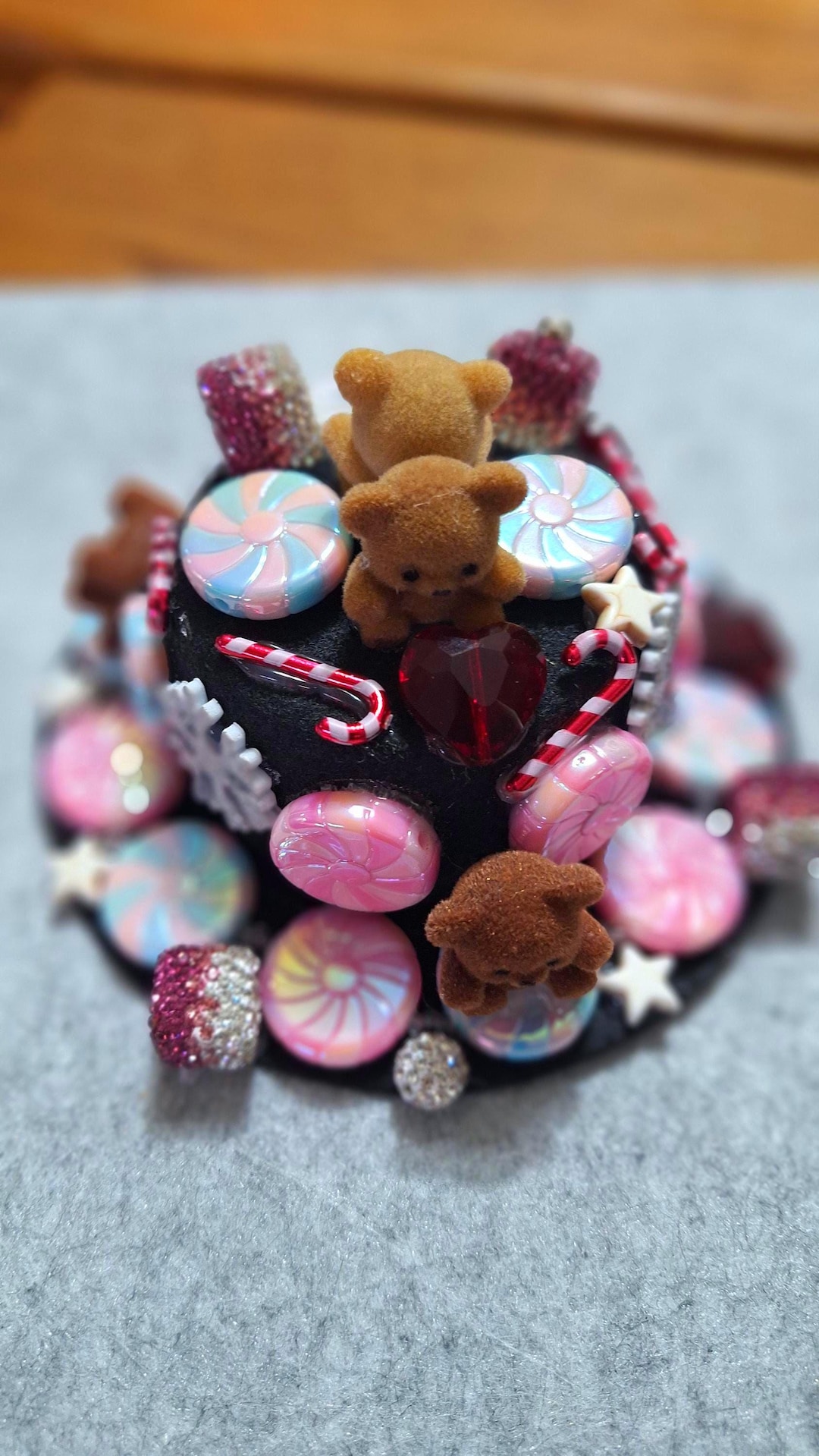 Peppermint Teddy Bear Microphone Cap for Creating Magical ASMR Sounds ...