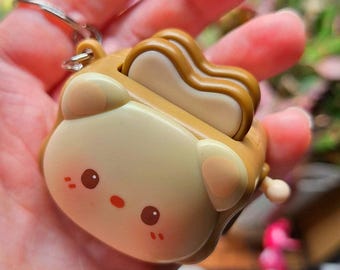 Clicker Fidget Toaster Keychain, 2 Clicky Toasts. Satisfying Widget Accessory