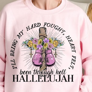 Hard Fought Hallelujah png, Retro Christian Sublimation, Bible Verse Shirt Design, Faith-Based Digital Download