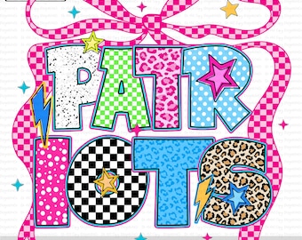 Patriots Mascot PNG, Lightning Bolt PNG, Retro Checkered Coquette Bow PNG, School Spirit Cheer Png, Leopard Print Y2K Style Shirt Design