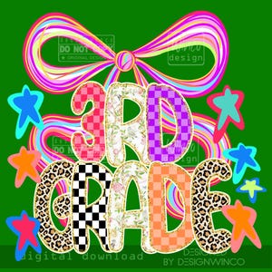3e leerjaar png, strik terug naar school shirtontwerp, girly neon schaakbord luipaard png, schattige eerste schooldag voor leraren en kinderen