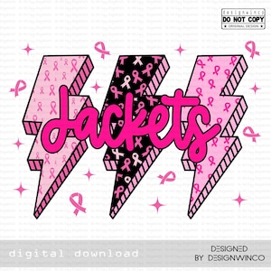 Pink Out Jackets PNG, Breast Cancer Awareness Game Day PNG, Retro School Spirit Jackets Shirt PNG, Cheer and Football Mom Sublimation Png