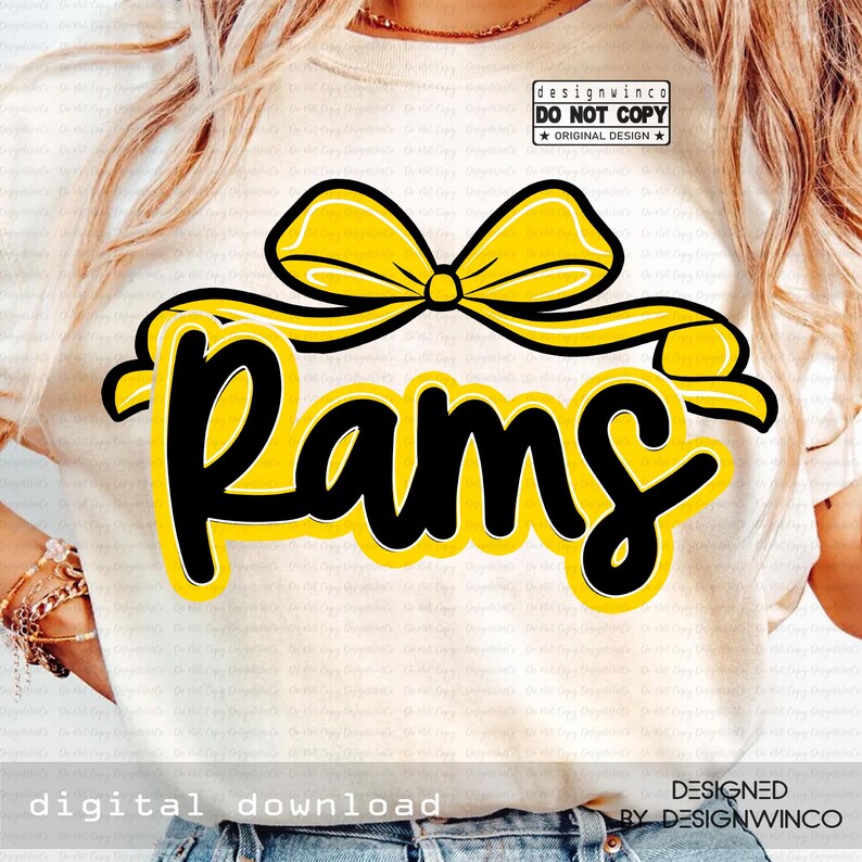 Rams Mascot PNG, Cheer Bow PNG, School Spirit Team Pride Shirt Design ...