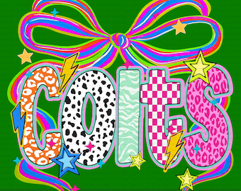 Mascotte dei Colts, fiocco Coquette PNG, lettere floreali a scacchi funky PNG, spirito scolastico preppy PNG, giorno della partita PNG, carino, divertente e di tendenza PNG
