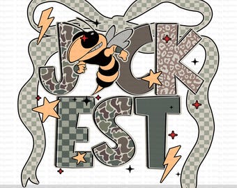 Jackets PNG, Girly Mascot Sublimation, Coquette Bow Spirit Design for Women, Game Day School Pride PNG, Cheer Mom & Fan Spirit Wear Design