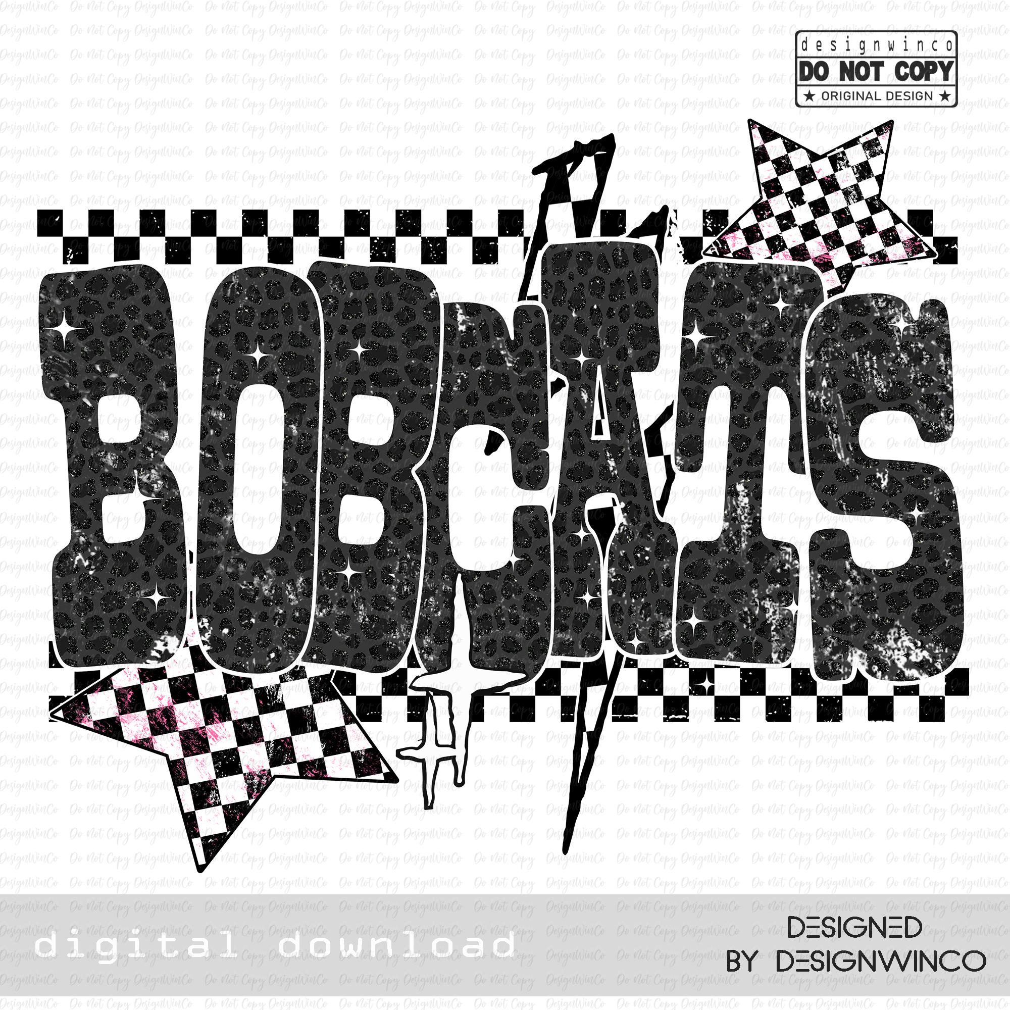 Bobcats Mascot PNG, Leopard Checkered Star Varsity Letters PNG, School ...
