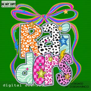 Raiders Mascot Coquette Bow PNG, Retro Leopard Checkered Floral Shirt Design, Preppy Neon Game Day School Spirit Star Sublimation PNG