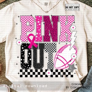 Football Pink Out PNG, Breast Cancer Awareness PNG, Pink Ribbon Football Mom, Tackle Cancer, Game Day PNG, Breast Cancer Football Png