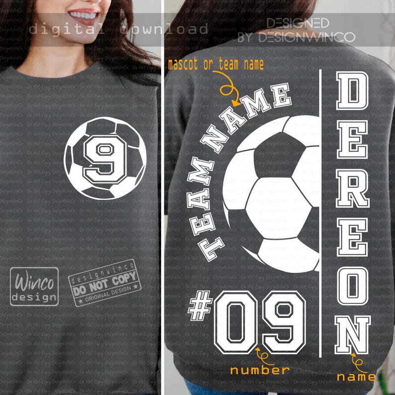 Deron Name Custom Soccer Mascot PNG, Player Name Design, School Spirit Shirt PNG ...