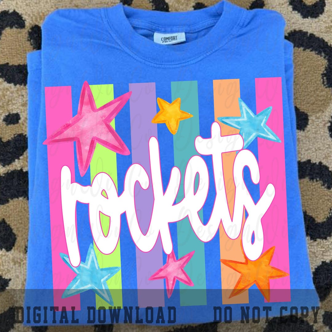Preppy Rockets Rockets Mascot PNG, Preppy Striped Game Day Shirt Design, Colorful ...