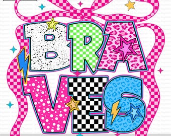 Mascota de los Bravos (PNG), Rayo (PNG), Lazo de coqueta a cuadros retro (PNG), Animación escolar (PNG), Diseño de camiseta con estampado de leopardo estilo Y2K