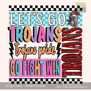 Trojans PNG, Retro Neon Trojans Mascot PNG, Edgy Trojans Pride Shirt Design, Cheer Mom PNG, Game Day Spirit Sublimation, Team Spirit Png