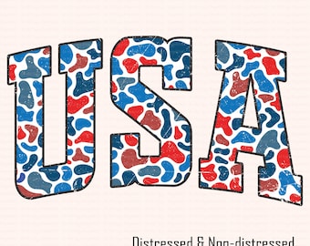 USA PNG, Red White Blue Camo PNG, Patriotic Military Style Graphic for Men Women, Fourth of July Shirt Design,Memorial Day Sublimation Print