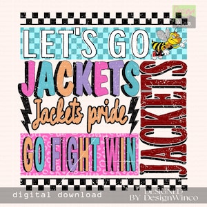 Jackets PNG, Retro Neon Jackets Mascot PNG, Edgy Jackets Pride Shirt Design, Cheer Mom PNG, Game Day Spirit Sublimation, Team Spirit Png