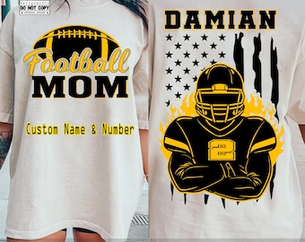 Custom Name Football Mom PNG, Personalized Gameday Football PNG, Football Mom Sublimation, Sports Mama Shirt Design, Digital Download