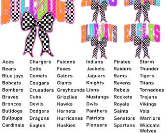 Mascot PNG Bundle, School Spirit Mascots Sublimation PNG, Digital Download for T-Shirt Design, Mascot Shirt Graphics,Commercial Use Included