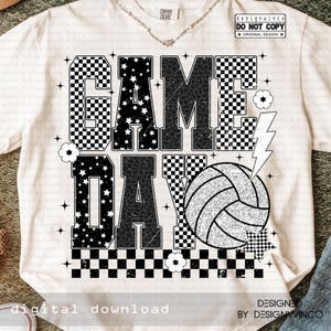 Retro Game Day Volleyball PNG, Checkerboard Volleyball Png, Volleyball Shirt Design, Sports Mom PNG, Vintage Fall Volleyball Png Team Spirit