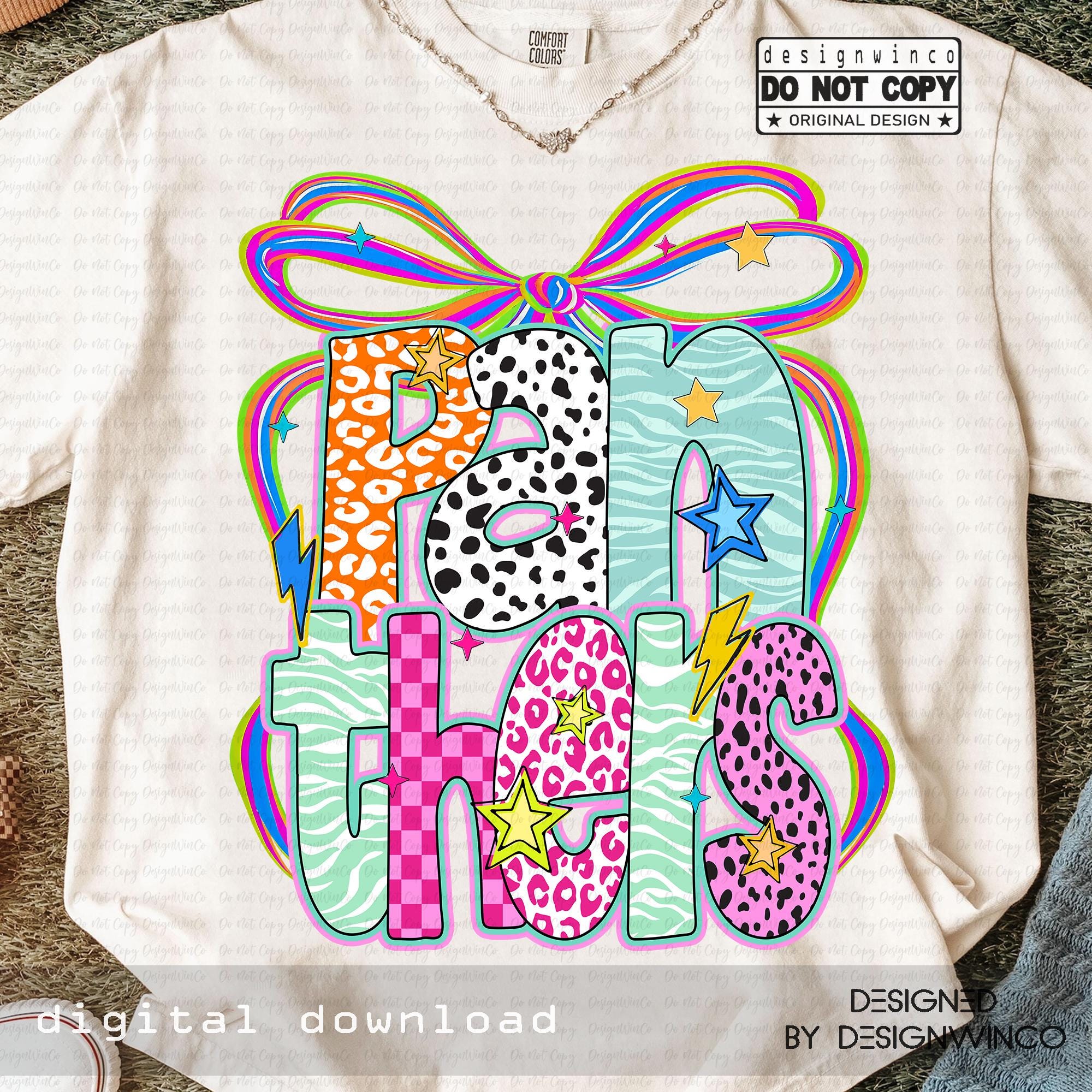 Panthers Mascot Coquette Bow PNG, Funky Checkered Floral Letters PNG ...