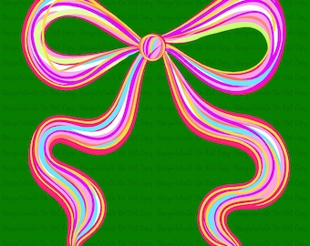 Neon Coquette Bow PNG