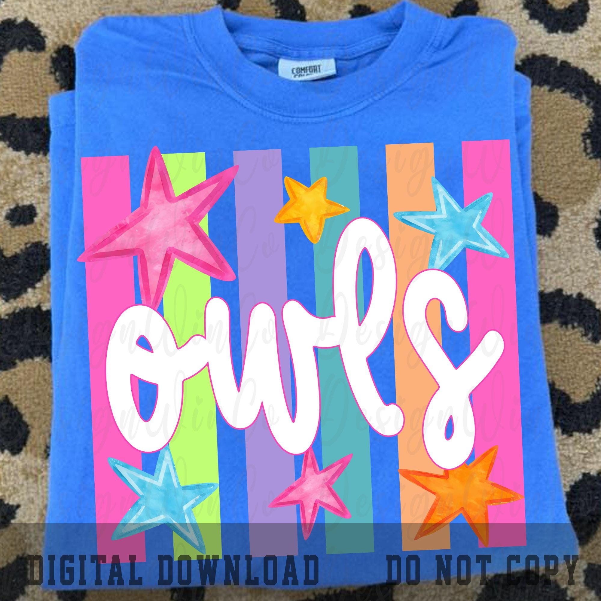Owls Mascot PNG, Preppy Striped Game Day Shirt Design, Colorful School Spirit PNG