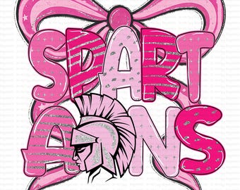 Pink Out Spartans PNG, Breast Cancer Awareness Game Day PNG, School Spirit Spartans Shirt Design, Cheer and Football Mom Sublimation PNG
