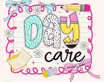 Daycare PNG, Zebra and Dalmatian Print Teacher PNG, Cute Preschool Sublimation Design, Back to School Clipart, Daycare Staff Shirt PNG