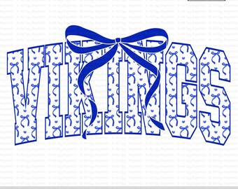 Vikings PNG, Vikings Bow PNG, Coquette Mascot PNG, Cute School Spirit Cheer Design, Game Day Sublimation Png Digital Download