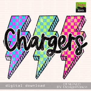 Ladegeräte Png, karierter Blitz Png, Retro Ladegeräte Sublimation, Spieltag Png, Ladegeräte Maskottchen-Shirt Png, Neon-Ladegeräte Png, DTF, DTG
