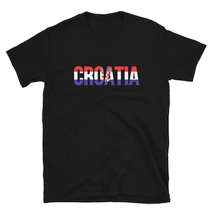 Croatia Flag T-Shirt | Croatian Checkerboard Letters Design | Cultural Pride Shirt | Croatian National Day Gift | Unique Heritage Apparel
