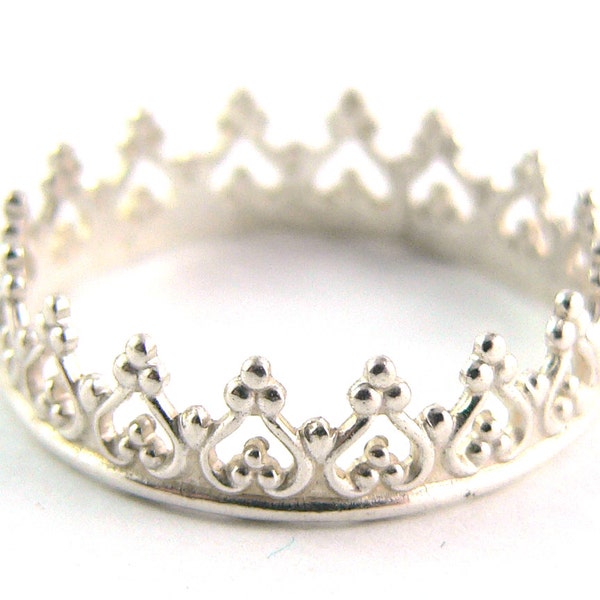 Crown Sterling Silver Stacking Ring