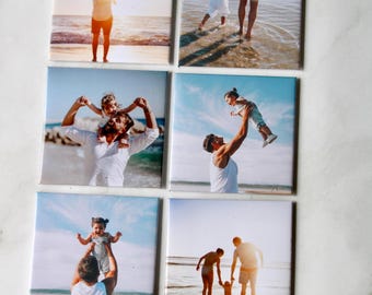Custom Photo Magnet Set: Personalised Father's Day Keepsake (63.5mm Square)