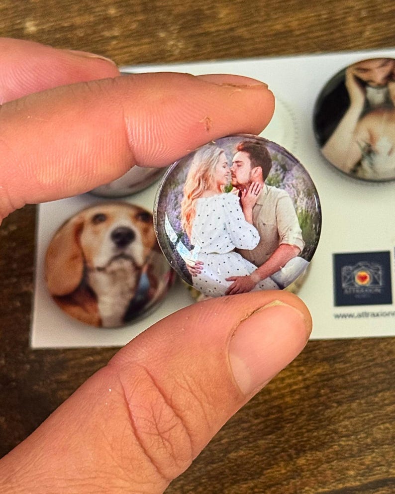 Custom Photo Glass Magnets Set: Personalised Glass Cabochon Fridge ...