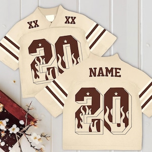Camiseta de fútbol personalizada: camiseta de malla con nombre y número personalizados, atuendo de concierto neutral, regalo para el día del juego.