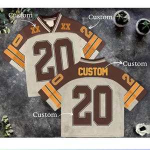 Camiseta de fútbol personalizada: nombre y número personalizados / Camiseta natural para conciertos y días de juego / Regalo único para él o ella.
