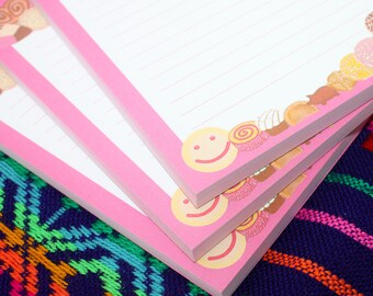 Pan dulce tear off notepad with lines. cbjbylorena