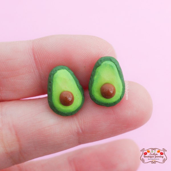 Avocado Earrings, Avocado Polymer Clay Stud Earrings, Vegan food, foodie, avocado oil, avocado pasta, chef, Avocado trees, avocado farmer