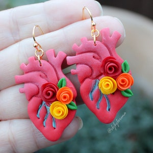 El corazon dangle earrings. Human heart dangle earrings. Latin inspired artisan earrings. Love and friendship gift.