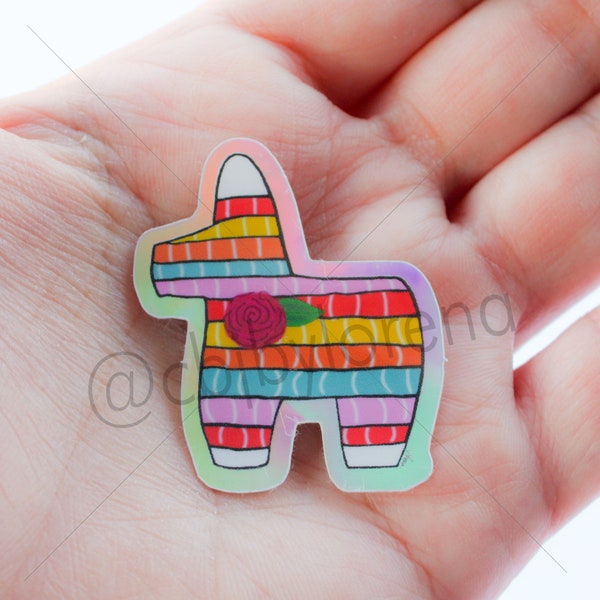 Pinata sticker, pinata holographic donkey pinata sticker, latinx sticker, colorful pinata sticker