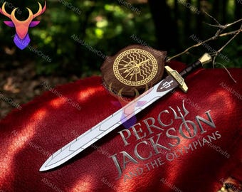 Percy Jackson Riptide Sword: Sea of Monsters Anaklusmos Replica with Wall Mount