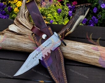 Supernatural Ruby Demon Knife Replica | D2 Steel, Antler Handle, Leather Sheath