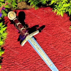 Merlin Excalibur Sword - Medieval Knight Templar Sword, Viking Sword, Engraved Collectible Gift For Father, Son, Boyfriend