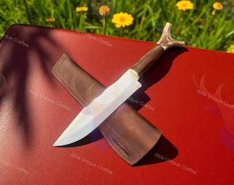 Handmade Legend of Fall Bowie Knife stag Antler Handle with sheath