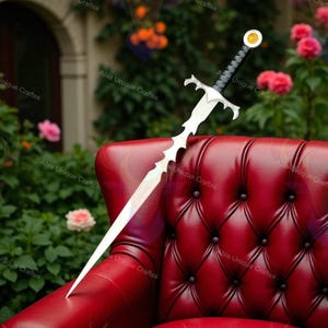 Handmade Fantasy Sword Replica: Wheel of Time Cosplay Prop with Leather Sheath