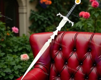 Handmade Fantasy Sword Replica: Wheel of Time Cosplay Prop with Leather Sheath